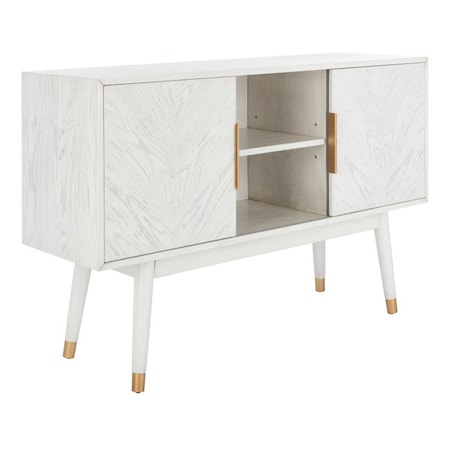 Safavieh 51.13 x 29.25 x 15.75 in. Ligia 2 Door Media Stand, White MED6400B